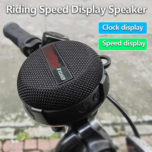 Wireless cycling bicycle bluetooth speaker outdoor smart LED digital display portable waterproof subwoofer hands-free/TF card 2