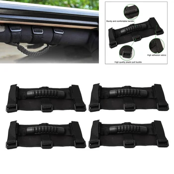 

High Performance 4x Cars Roll Bar Grab Handles Grip Handles for Jeep Wrangler YJ TJ JK JL Gladiator JT 1987-2020, Black