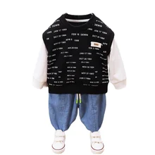 Vêtements d'automne pour bébés filles, T Shirt et pantalon avec lettres, à la mode, Costume de sport décontracté pour enfants, 2 pièces/ensemble, nouvelle collection
