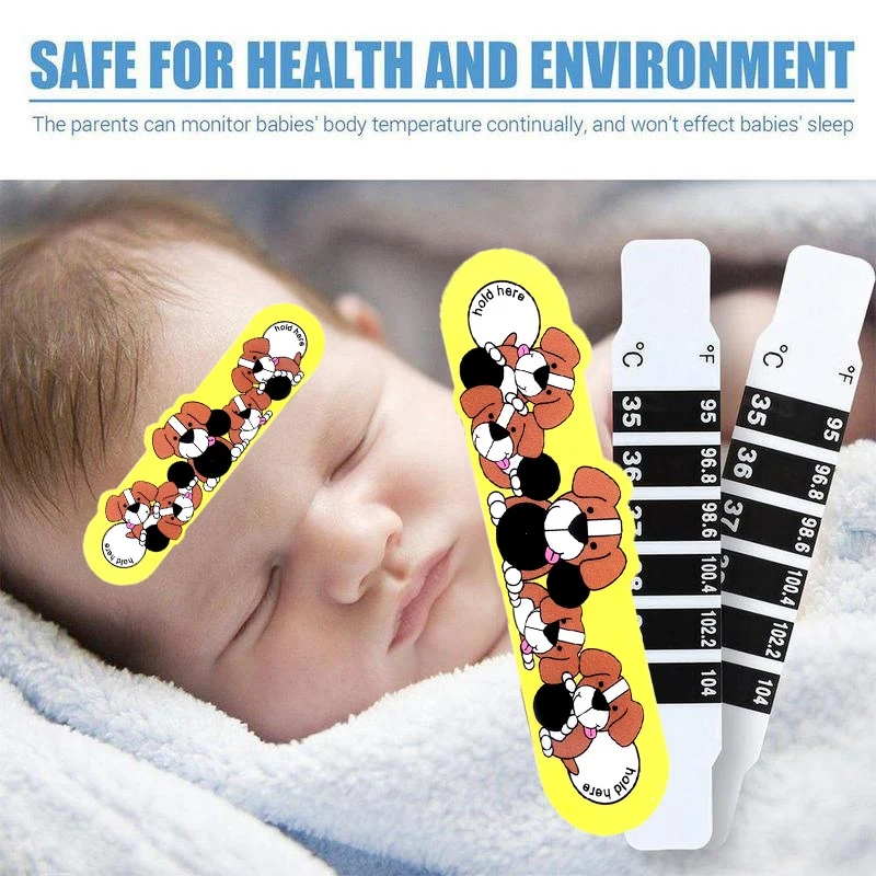 2Pcs Children Kid Parent Forehead Head Thermometer Fever Temperature Test Strip