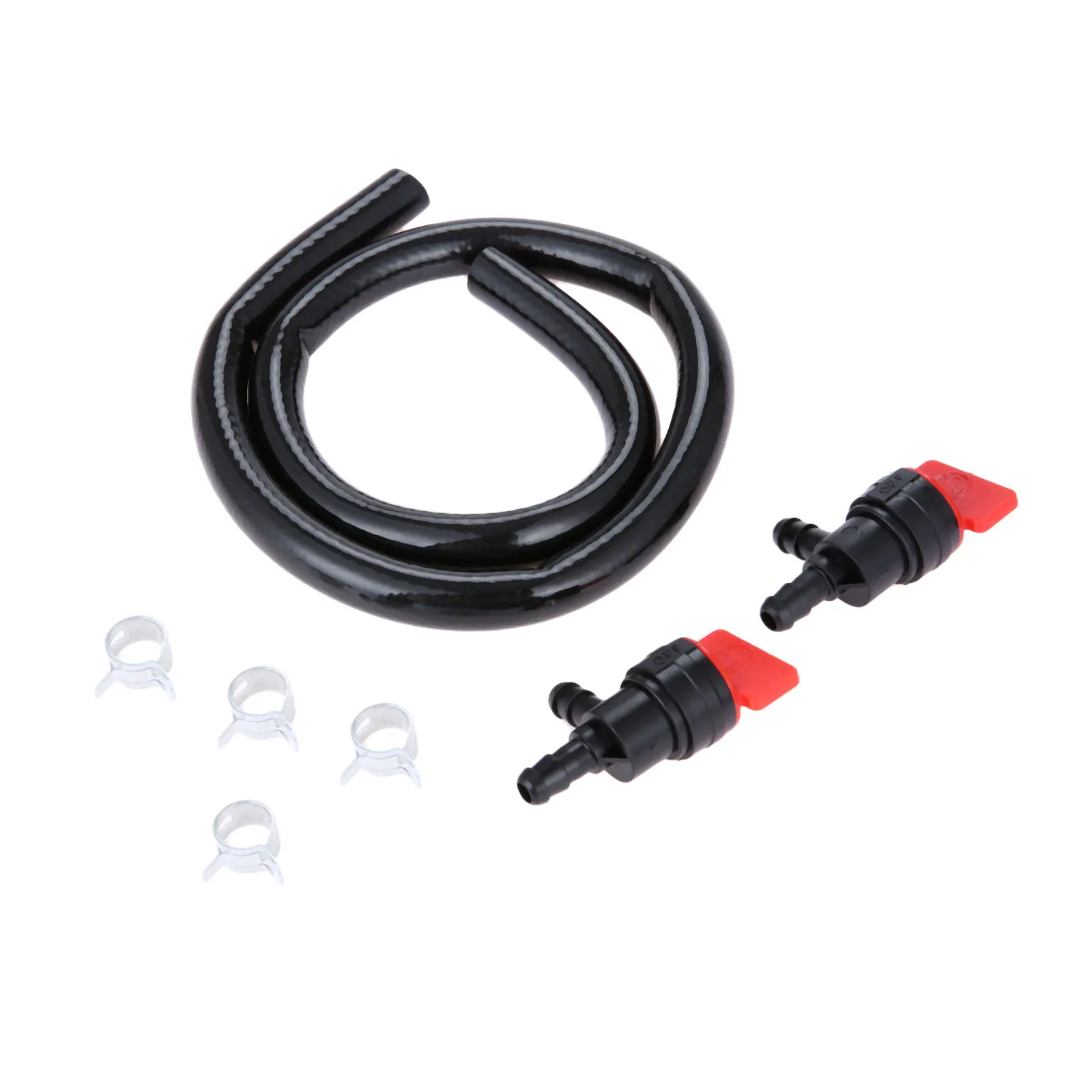 

1x 90 Degree Fuel Shut Off Valve & Spring Clamps With 1/4" Fuel Line for Briggs and Stratton 494769 697944 Tecumseh 35857