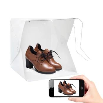 

Button Portable Photo Studio Light Box 2 LED Panels 6 Color Backdrops Mini Foldable Photo Shooting Photography lightbox 40x40x40