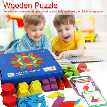 

Hot Sale 155pcs Wooden Jigsaw Puzzle Board Set Colorful Baby Educational Toys for Children Learning Developing Toy