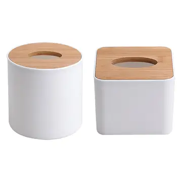 

Multi-functional Japanese Style Bamboo Tissue Storage Box Custom Car Living Room Napkin Tray Box Storage Plastic Roll Paper Tube