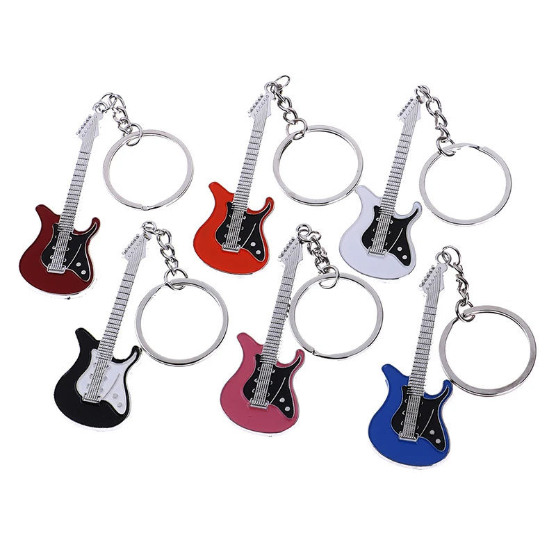 

1pcs Guitar Key Chain Set Creative Metal Electric Guitar Mini Keychain Key Chain Key Ring Gifts Wholesale