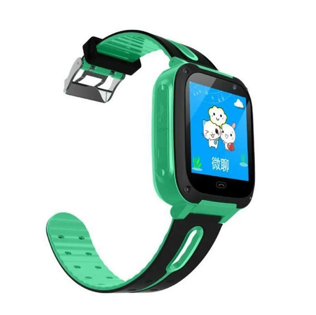 Green S4 Детские Смарт часы телефон LBS/gps SIM карта монитор ребенок SOS Вызов Smartwatch спортивные часы локатор камера экран# D1 - Цвет: Green