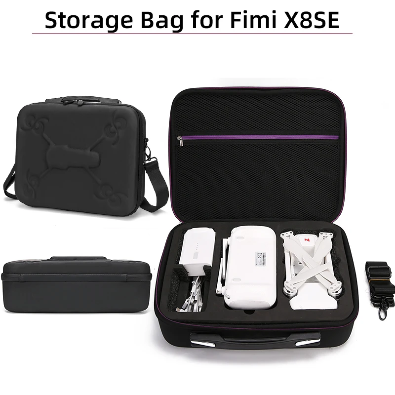 Waterproof Portable Handheld Bag for FIMI X8SE Purple Zipper Box Suitcase Storage Carry Case Accessories | Электроника