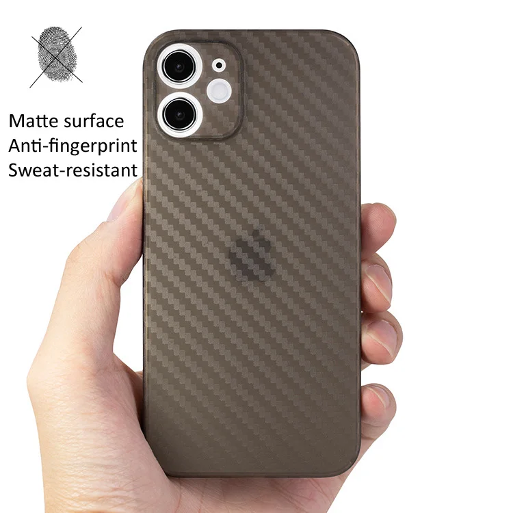 best case for iphone 12 pro Carbon Fiber Case For iPhone 13 12 Pro Max mini Ultrathin PP 0.4mm matte Frosted Super Thin Ultra Thin Plastic Protective Cover iphone 12 pro waterproof case