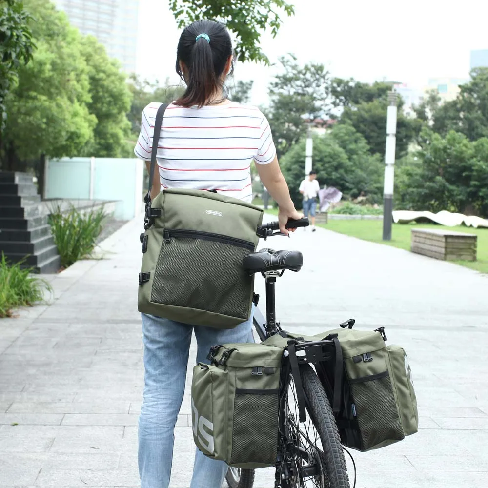 ROSWHEEL 3 in 1 Multifunction Road MTB Mountain Bike Bag Bicycle Pannier Rear Seat Trunk Bag