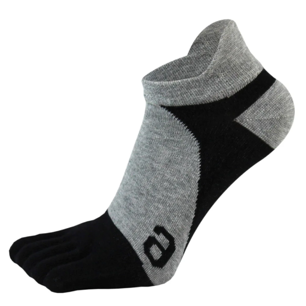 VERIDICAL Solid Pure Cotton Ankle Five Finger Socks For Man Soft Elastic Endurable Breathable Deodorant No Show Socks With Toes