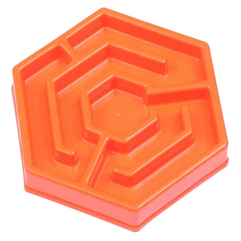 

1pc Adorable Pet Feeding Bowls Dog Cat Food Feeder Creative Petal-shaped Shallow Bowl for Pet Slowly Eatting （Orange）