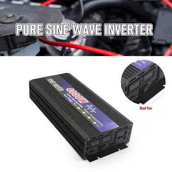 

4000W Pure Sine Wave Intelligent String Inverter Dual Digital Display Power Inverter Car Converter Adapter with Dual Fan