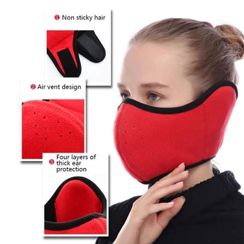 

Fleece Anti-dust Breathable Mascarillas Cycling Motorcycle Helmet Keep Warm Full Mouth Cap Winter Sport Wind-proof Face Mask