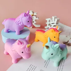 Jouet pour enfants, licorne colorée de sable, décompression, pétrissage, musique, Extrusion télescopique, jouet Squishy 