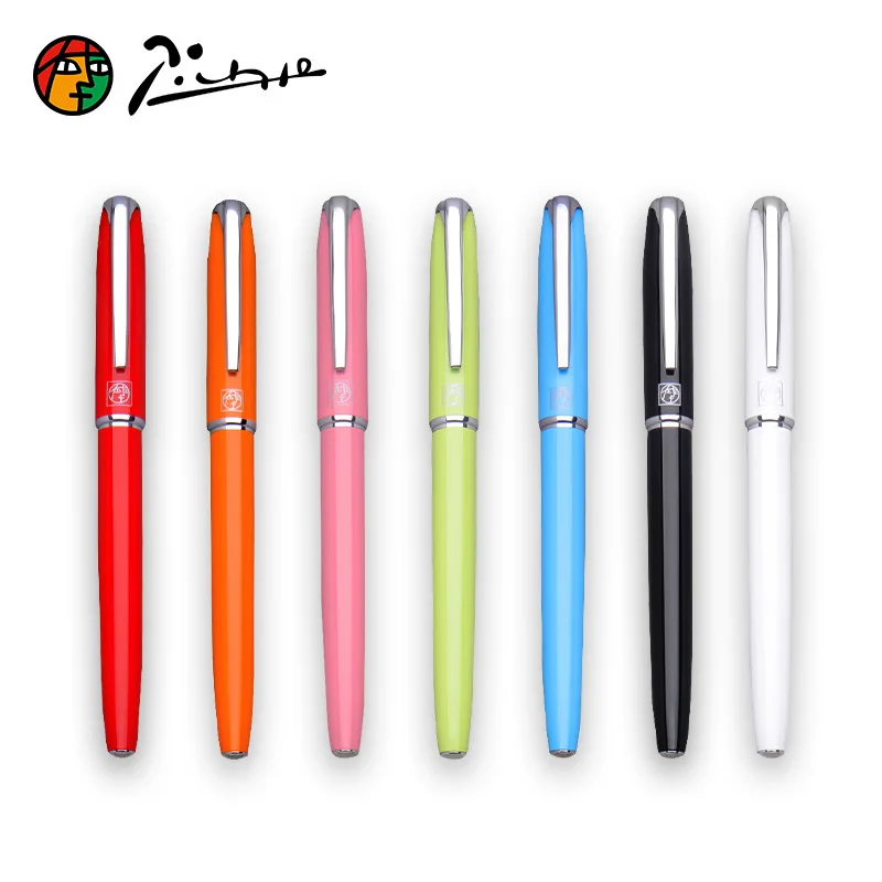 

Picasso 916 Pimio brand metal Silver Trim Rollerball Pen elegante signature ball point ink pen Stationery Office Supplies