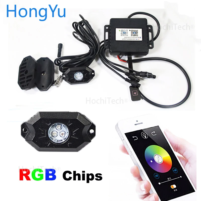 RGB светодиодные горные фонари Bluetooth управление многоцветный неоновый светодиодный фонарь комплект для Ford F-250 грузовик автомобиль ATV внедорожник автомобиль подавтомобиль свет