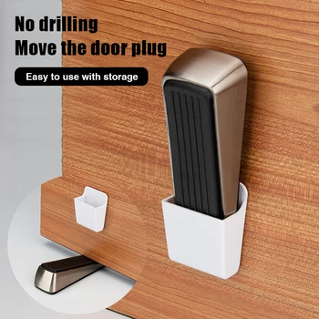 

Blocking Home Office Security Door Stopper Wedge Non Slip Heavy Duty Anti-collision Guard Zinc Alloy With Storage Holder Floor
