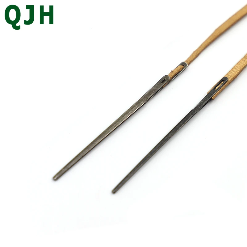 QJH 2pcs Leather needle sewing craft tool leather knitting needle double hole leather rope lace DIY sewing kit leather sewing kit leather sewing needles leather tool leather tools leathercraft tools leather sewing tool set