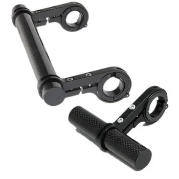 

10cm/20cm Carbon Fiber Steel Tube Bicycle Handlebar MTB Bike Extender Holder Lamp Flashlight Bracket Clamp Cycling handlebar