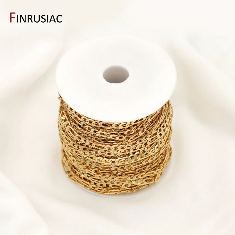 

2021 New Trendy Jewellery Making Chain For DIY Necklace Bracelet Material, 14K Gold Plated Copper Metal Chain Spool Wholesale
