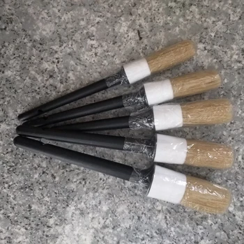 

Car Black White Cleaning Detailing Polishing Brushes Soft Natural Boar Bristles