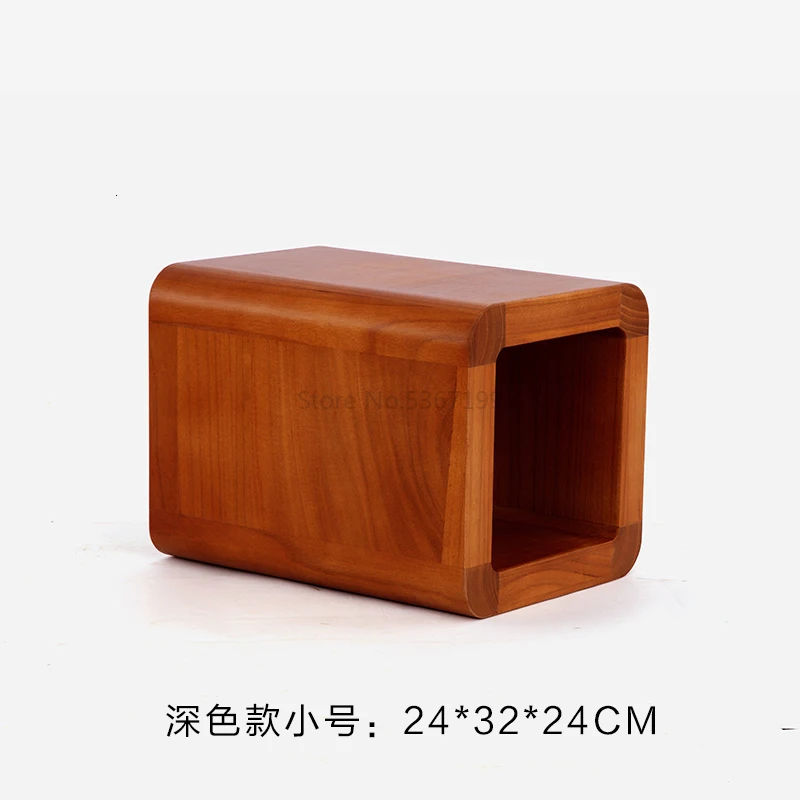 Folk Art Japanese Home Creative Solid Wood Small Stool Coffee Table Round Stool Change Shoe Bench Children Bench Chair - Цвет: Лиловый