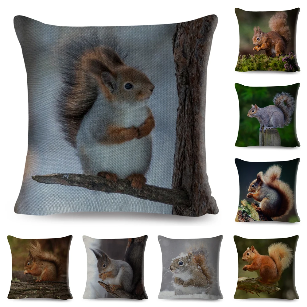 

Cute Forest Cartoon Squirrel Pillow Case Decorative Cushion Cover for Sofa Car Home Children Room Polyester Pillowcase 45x45cm