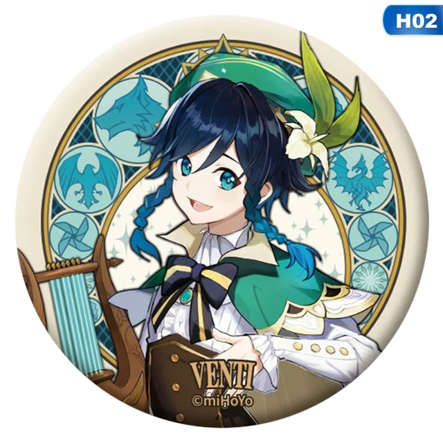 Free Shipping 58mm Online Game Genshin Impact Brooch Pin Cosplay Badge Accessories For Clothes Backpack Decoration gift H02