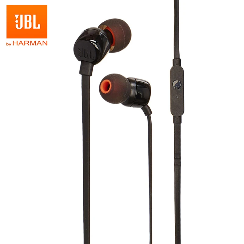 JBL T110 оригинальные проводные наушники стерео музыка чистый бас наушники гарнитура спортивные наушники в линии управления громкой связи с микрофоном