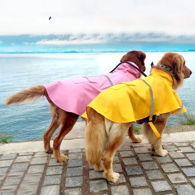 

Dog Raincoat Reflective Hooded Pet Dog Poncho Labrador Golden Retriever Large Medium Dog Waterproof Snow Dog Clothes