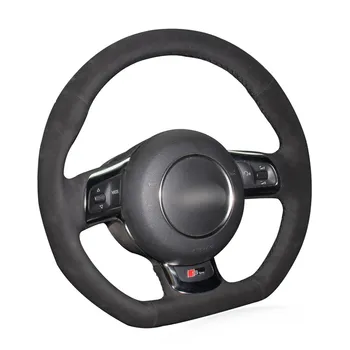 

OLPAY Black Suede High Qaulity Hand Sew Car Steering Wheel Wrap Cover for Audi TT 2008 2009 2010 2011 2012 2013