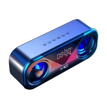 

Bluetooth Speaker Wireless Alarm Clock Portable TF Card Support Loudspeaker 3D Surround High Volume Dual Speaker