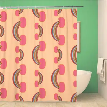 

Bathroom Shower Curtain Abstractive Rainbow Interior Linens Cute Abstract Kids Activity Allegorical Polyester Fabric 66x72