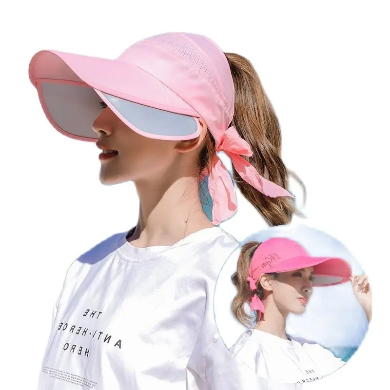 Summer Sun Hat Visor Caps Female Scalable Brim Empty Top Baseball Cap UV Protection Beach Sun Visor Hats For Women sun hats,ladies baseball caps,visor hat