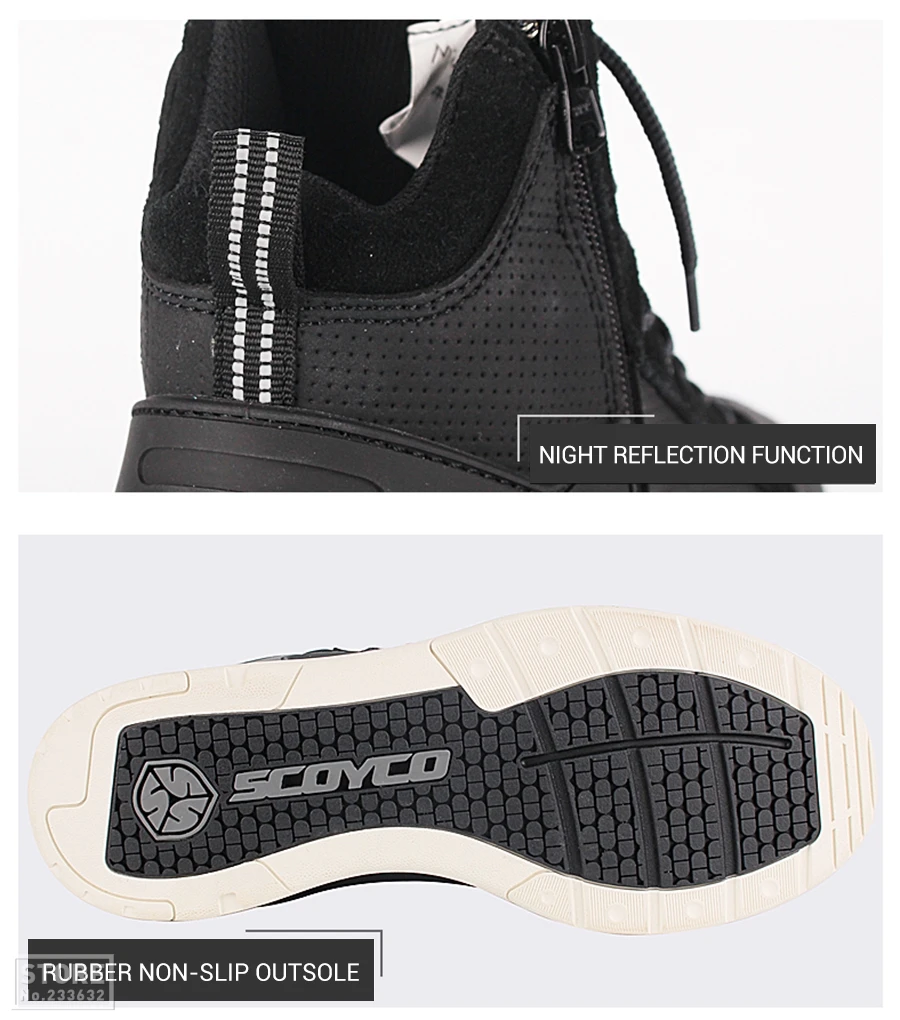 SCOYCO/Мужские ботинки в байкерском стиле; Уличная Повседневная обувь; байкерские ботинки из микрофибры для мотокросса; обувь в байкерском стиле; размеры 39-46