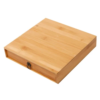 

Portable Natural Wood Bamboo Tea Tray Box Tea Cake Packaging Gift Box Single Layer Tea Box