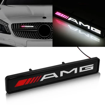 

1pc Car Front Hood Grille Emblem Badge LED Decorative lights for Mercedes benz AMG w204 w203 w212 w211 w124 w214 Car accessories