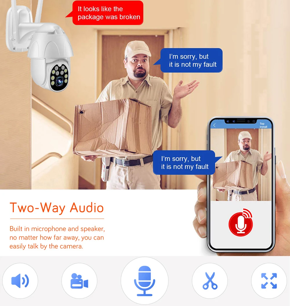 Najtaniej 1080p WiFi kamera ptz zewnętrzna bezprzewodowa kamera ochrony domu prędkość Dome karta SD P2P chmura wideo cctv kamera monitorująca Yoosee