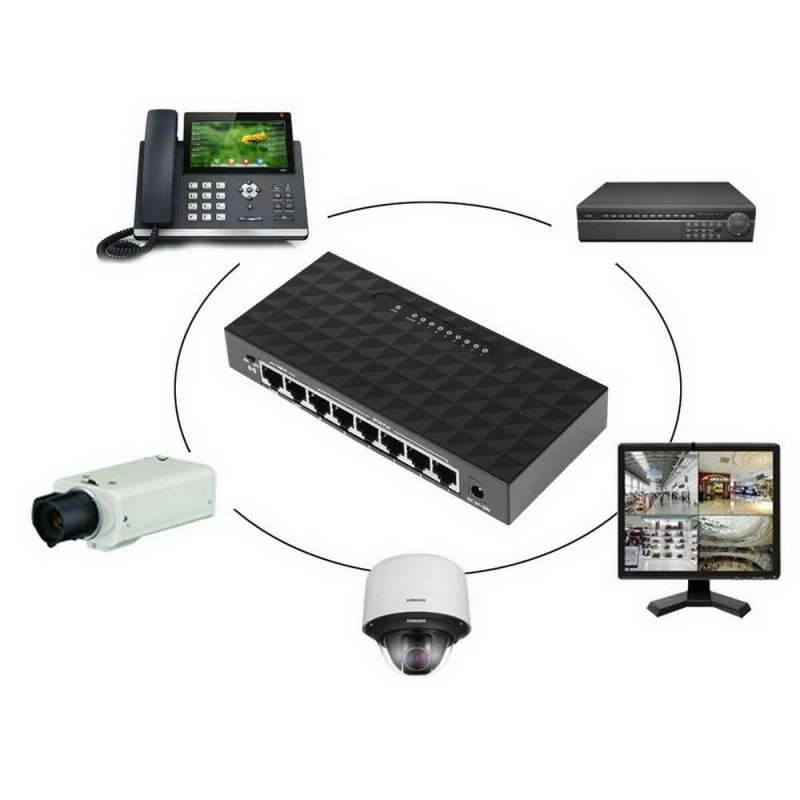 Практичный Прочный мини 10/100 Мбит/с Ethernet сетевой настольный коммутатор 8 портов 10/100 Мбит/с 14880/148800 ppsLan быстрый интернет-концентратор