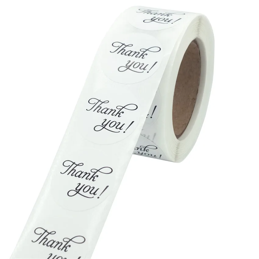 100-500Pcs White Round Thank You Sticker Seal Labels Stationery Stickers For Mailing Supplies Gift Packaging Decoration Stickers stationery stickers thank you stickers decorative labels stickers self adhesive stickers adhesive stickers paper stickers