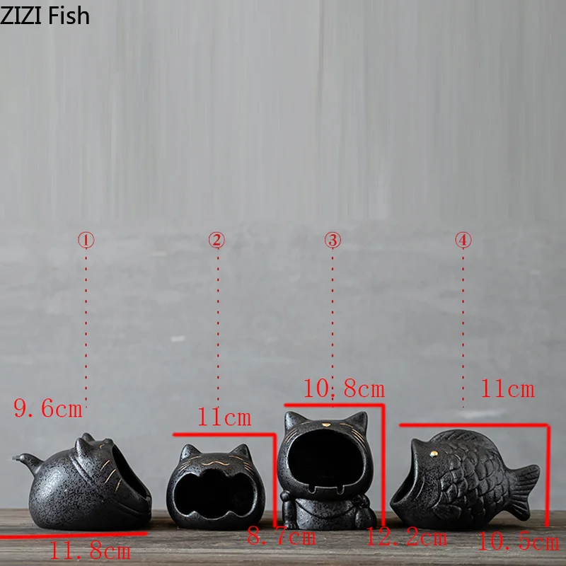 Cartoon Cat Creative Art Ashtray Ceramic Household Living Room Large Capacity Anti Fly Ash Ashtray Gift for Boyfriend
