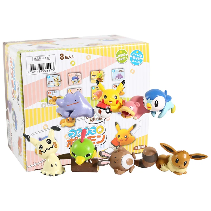 8 шт./компл. Иви Mimikyu Дитто Piplup Sentret Slowpoke 6 см животная ПВХ кабель протектор фигурки