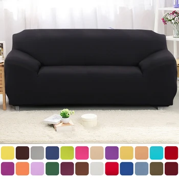 

1/2/3/4seats Solid Color Elastic Sofa Cover Tight Wrap Non-slip All-inclusive Sofa Cover Towel Universal Couch Cover Slipcover