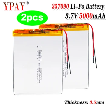 

2pcs 357090 3.7v 5000mah Lithium Polymer Battery With Board For Pda Tablet Pcs Digital Products