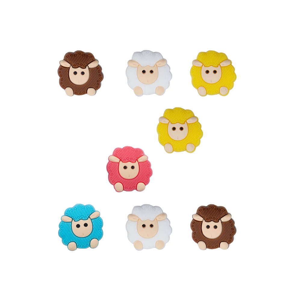 Sunrony 10pcs Sheep Silicone Beads Food Grade Teether Safety BPA Free DIY Pacifier Chain Accessories Baby Teething Toys 22 He914d7d2cedb46a4984f3c8c0c1daead3