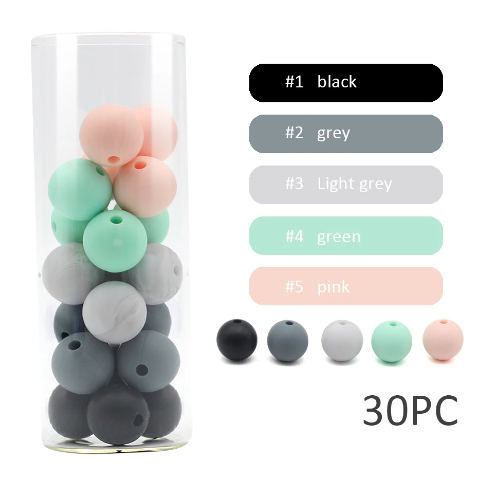 Детские Силиконовые бусины 12 мм 30 шт. Детские DIY бусины BPA бесплатные силиконовые бусины Детские Жевательные бусины аксессуары для кормления