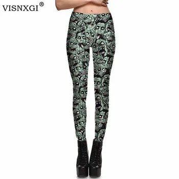 

YRRETY Women Sporting Legging Fitness Punk Style Gothic Running Gun Work Out Print Slim Sexy Sportwear Elastic Fitness Legging