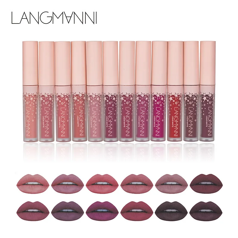 

12pcs/Set Mini Matte Liquid Lipstick Lip Gloss Long Lasting Makeup Velvet tint Lip Gloss Waterproof Batom Red Lip Tint Makeup