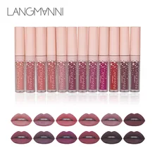 12pcs/Set Mini Matte Liquid Lipstick Lip Gloss Long Lasting Makeup Velvet tint Lip Gloss Waterproof Batom Red Lip Tint Makeup