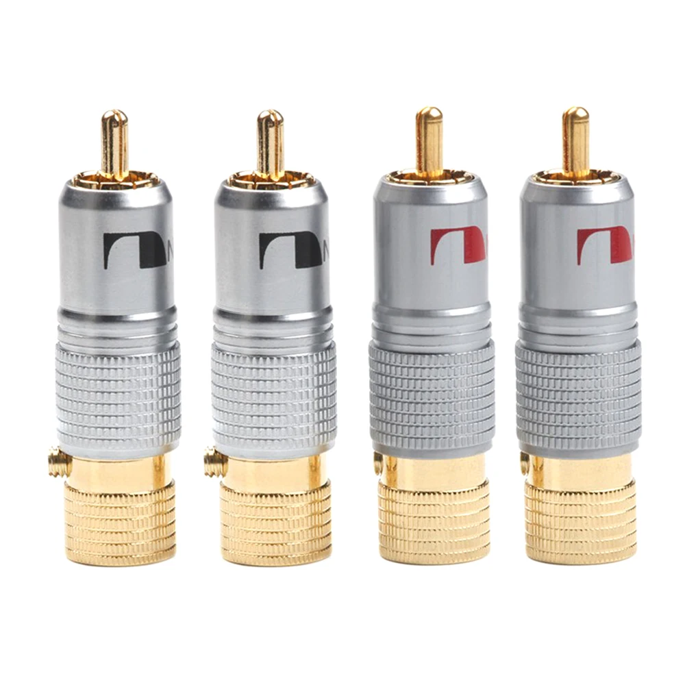 

4PCS Gold Plated 10mm RCA Plug Non Locking Solder Plug RCA Coaxial Socket Adapter Connector